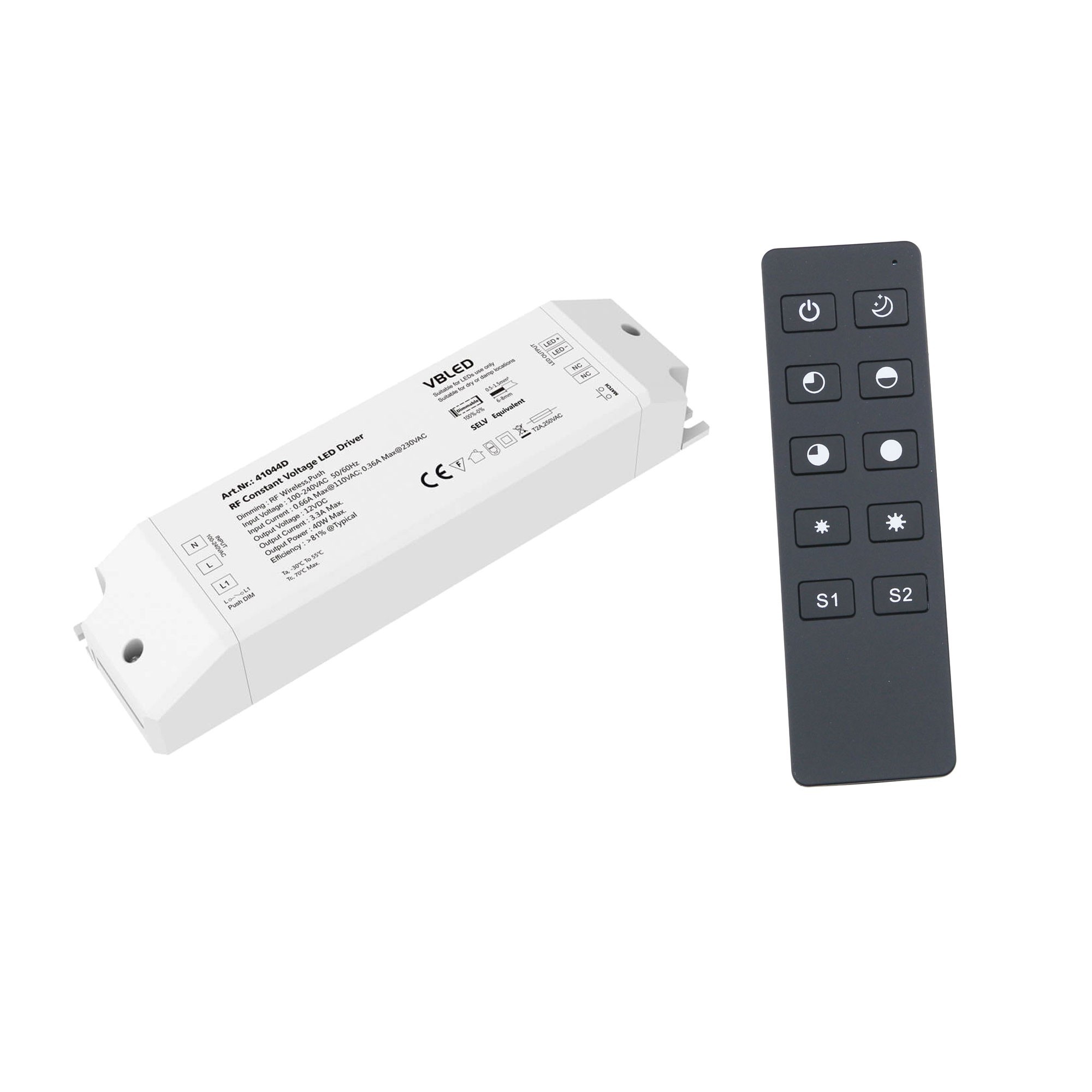 sET "INATUS" - Alimentatore LED wireless con telecomando monocanale / tensione costante / 12V DC / 40W sET "INATUS" - Alimentatore LED wireless con telecomando monocanale / tensione costante / 12V DC / 40W
