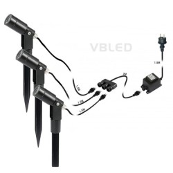3er-Set 3W Gartenleuchte Gartenstrahler Schwarz 3000K 12V Warmweiß 3er-Set 3W Gartenleuchte Gartenstrahler Schwarz 3000K 12V Warmweiß