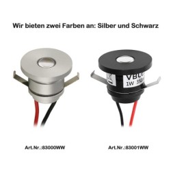1W LED Mini Einbauspot "ALDYNE" Minispot Silber 1W LED Mini Einbauspot "ALDYNE" Minispot Silber