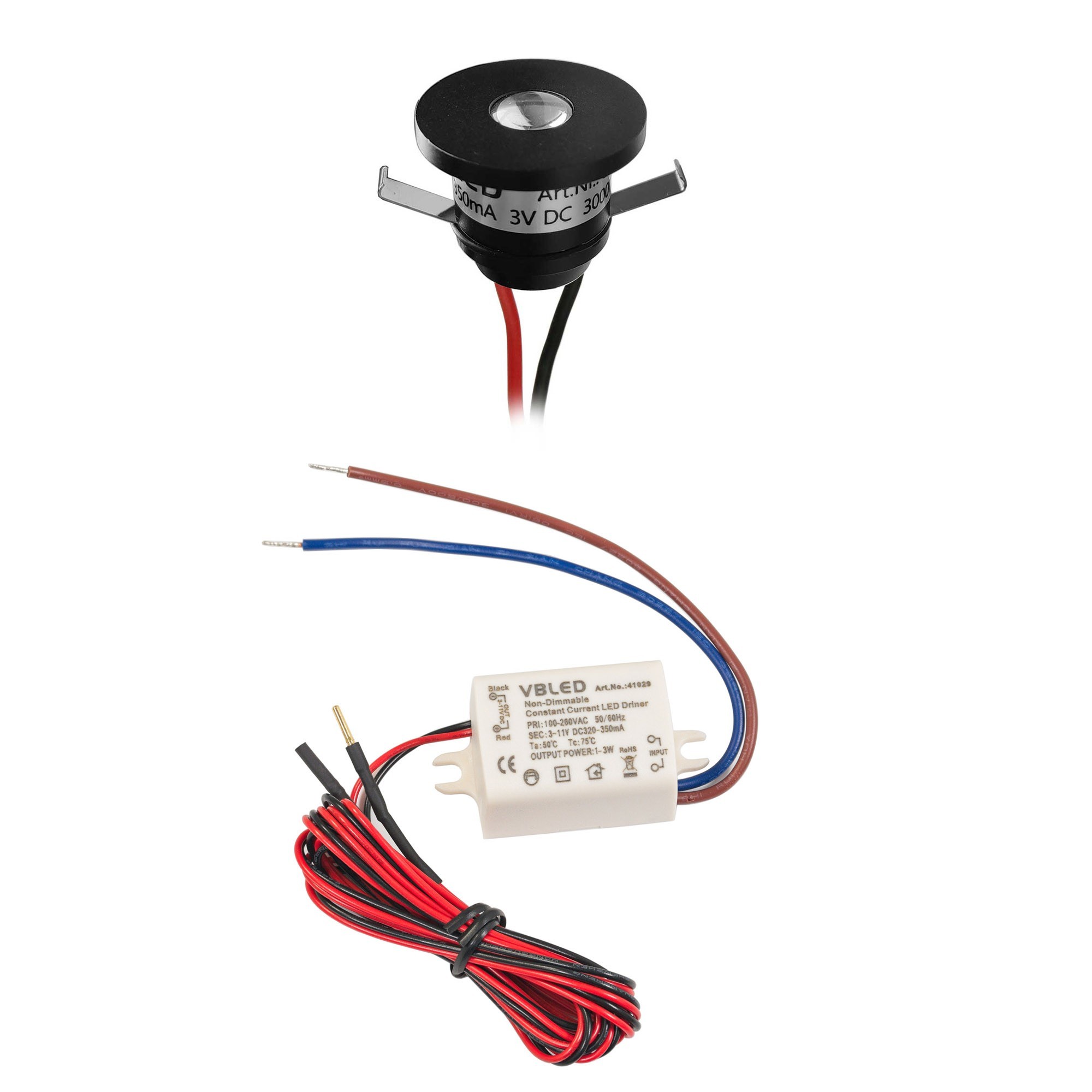 1er-Set 1W LED Aluminium Mini Einbaustrahler 1er-Set mit Netzteil - Schwarz 1er-Set 1W LED Aluminium Mini Einbaustrahler 1er-Set mit Netzteil - Schwarz