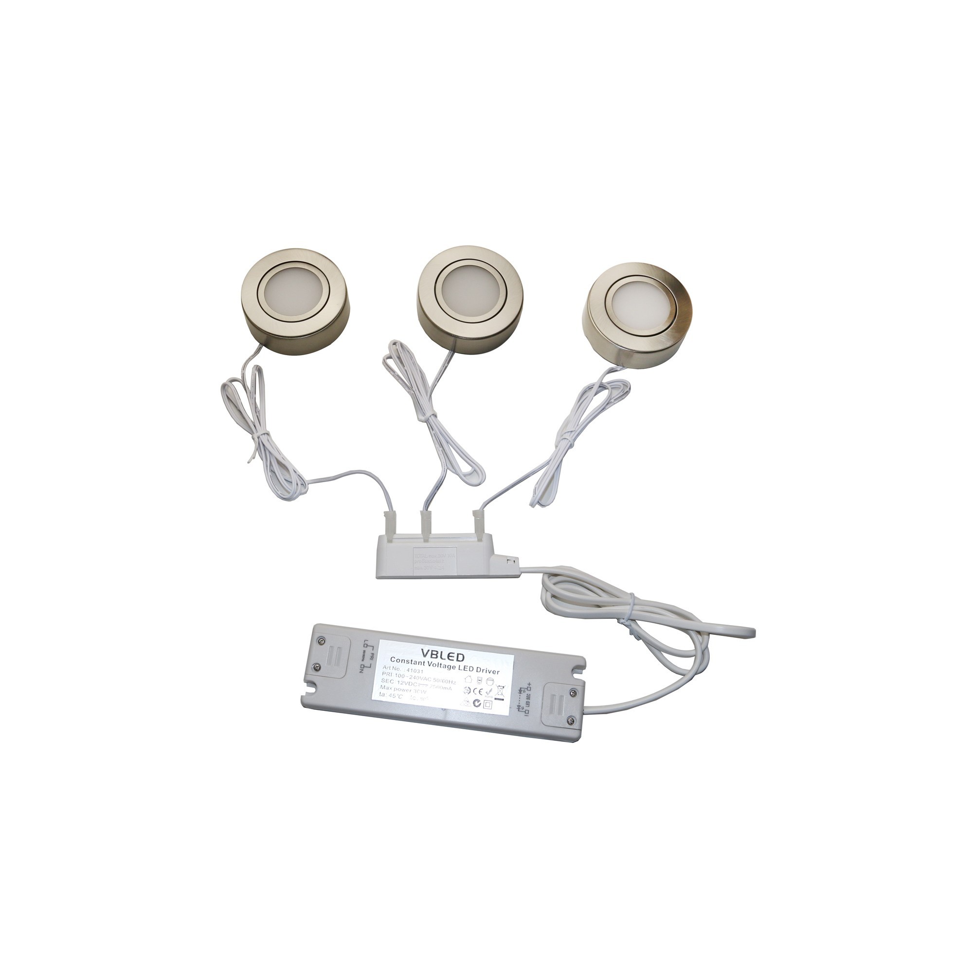 Set of 3 4W LED recessed and surface mounted luminaires swivelling IP20 12V 3000K warm white 175 lumen Set of 3 4W LED recessed and surface mounted luminaires swivelling IP20 12V 3000K warm white 175 lumen