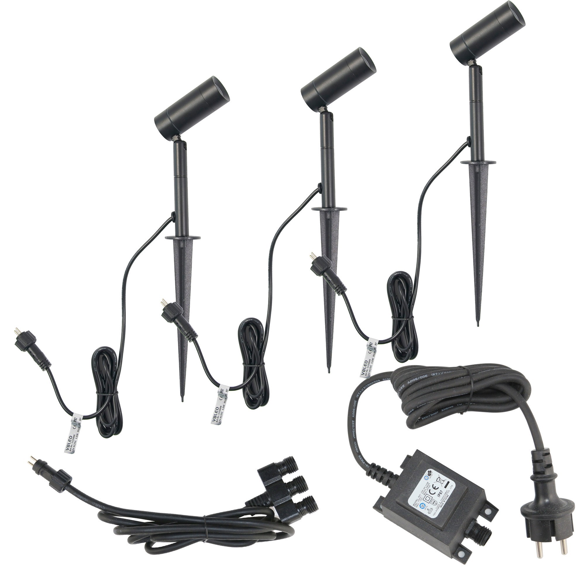 3er-Set 3W LED Gartenstrahler LED wechselbar Leuchtmittel 12VAC/DC  Warmweiß 3000K 3er-Set 3W LED Gartenstrahler LED wechselbar Leuchtmittel 12VAC/DC  Warmweiß 3000K