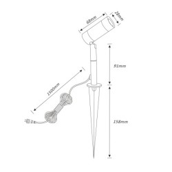 Set di 3 faretti da giardino da 1W a LED cambiabili 3000K 12V, 210 lumen Set di 3 faretti da giardino da 1W a LED cambiabili 3000K 12V, 210 lumen