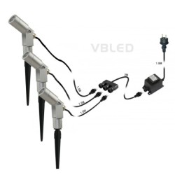 Set of 3W garden spotlights "Flavius" warm white 12V silver Set of 3W garden spotlights "Flavius" warm white 12V silver