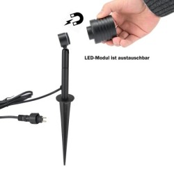 Projecteur de jardin avec ampoule RGBW remplaçable 9W Noir 12V AC/DC et télécommande IR Projecteur de jardin avec ampoule RGBW remplaçable 9W Noir 12V AC/DC et télécommande IR