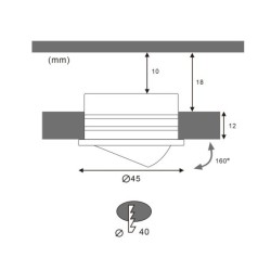 Fisheye 3W Faretto LED 3000K nero Fisheye 3W Faretto LED 3000K nero