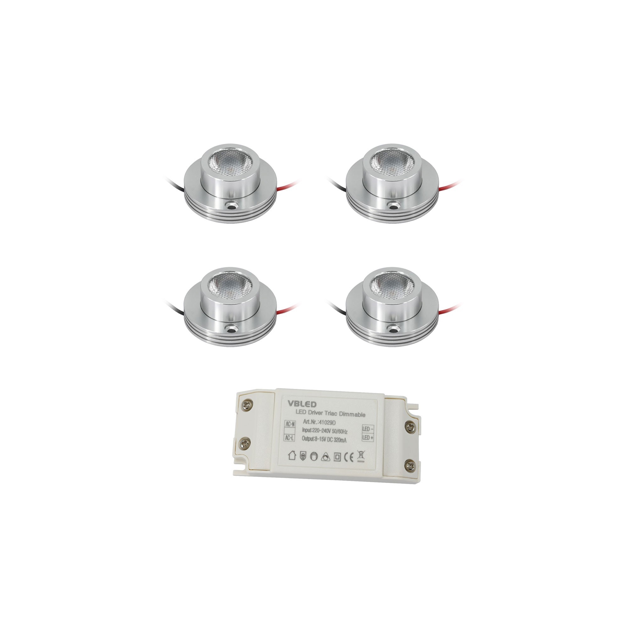 4er KIT - 1W LED Aufbaustrahler "CYLINDRO" Deckenspot 3V 3000K 4er KIT - 1W LED Aufbaustrahler "CYLINDRO" Deckenspot 3V 3000K