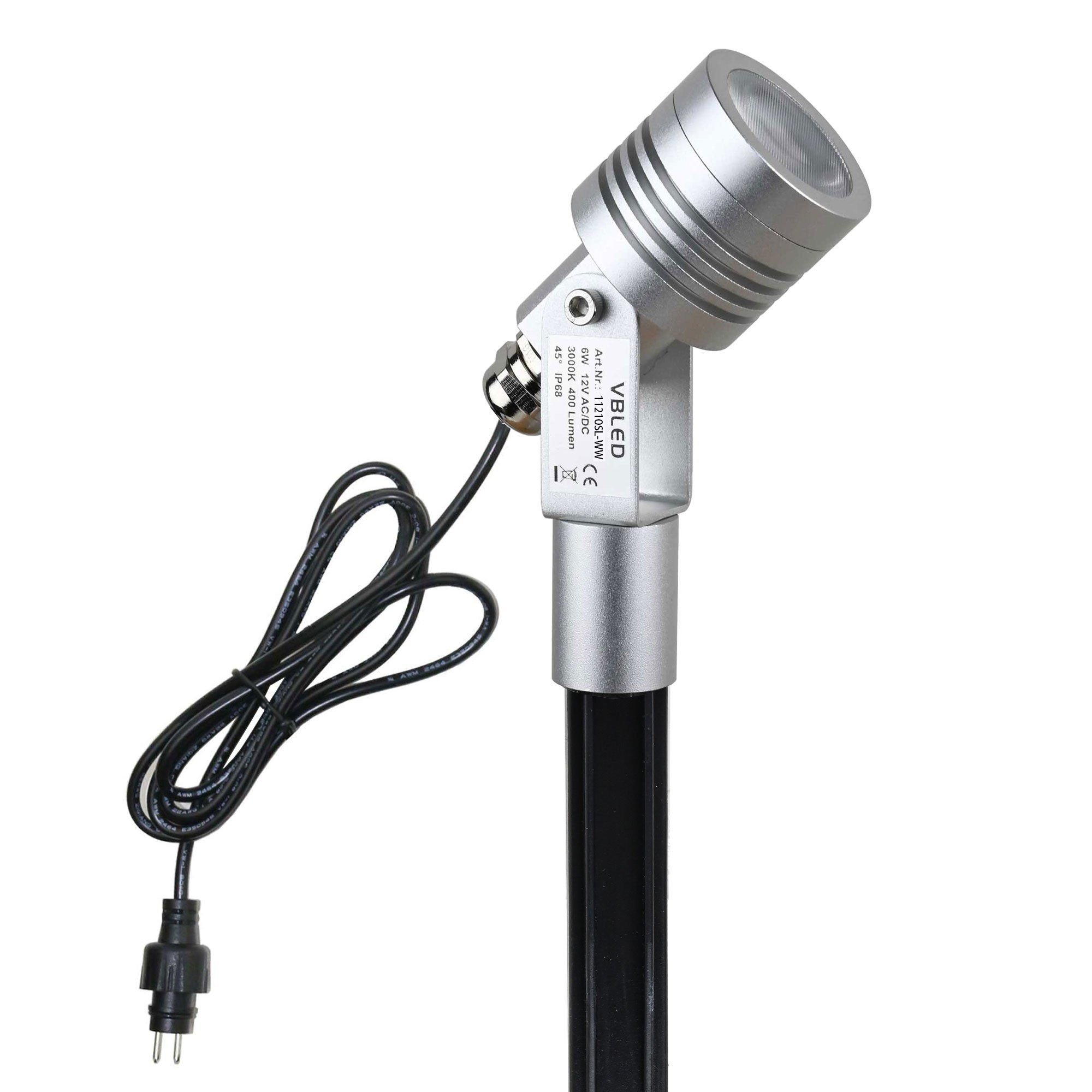 spot de jardin LED "Cypress" 6W Blanc chaud 12V IP68 Argent spot de jardin LED "Cypress" 6W Blanc chaud 12V IP68 Argent