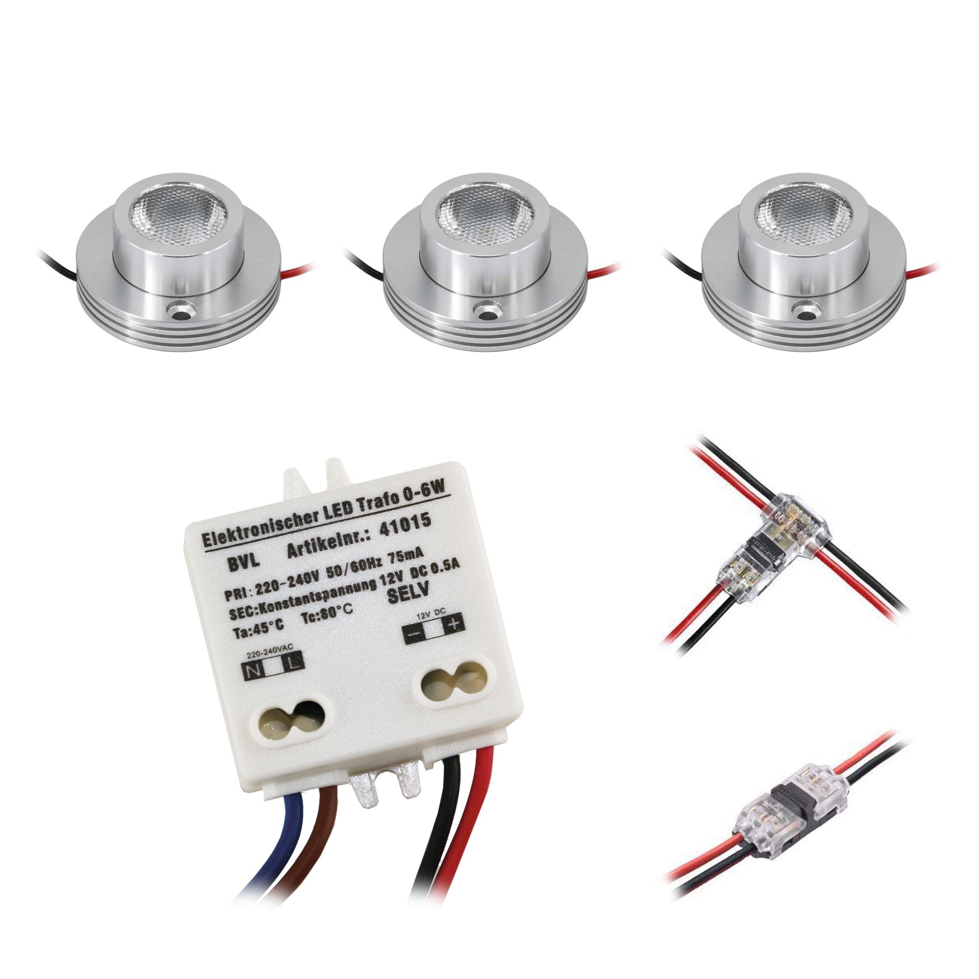 KIT di 3 - Faretti da superficie a LED da 1W "CYLINDRO" Soffitto 12VDC 3000K KIT di 3 - Faretti da superficie a LED da 1W "CYLINDRO" Soffitto 12VDC 3000K