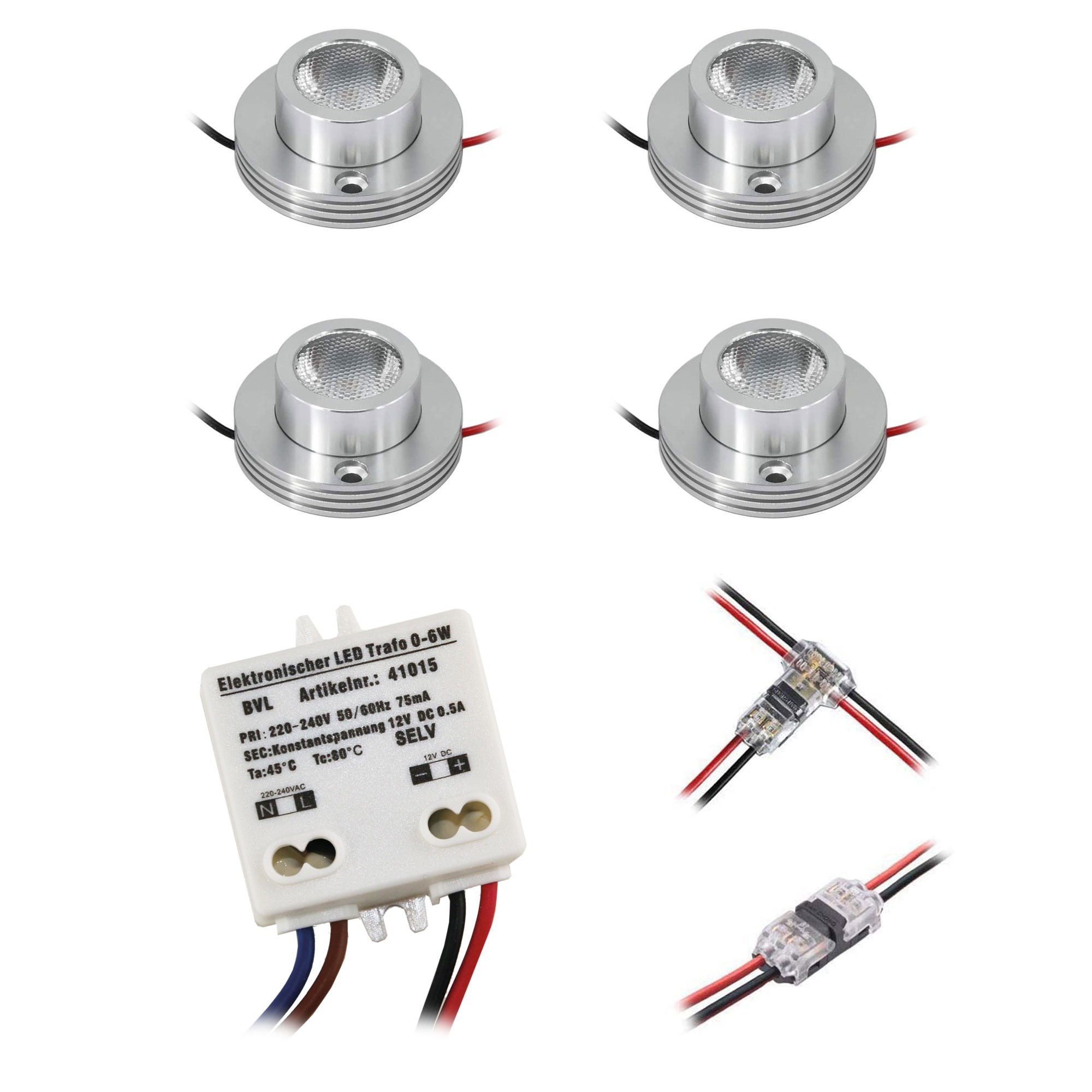 4er KIT  - 1W LED Aufbaustrahler "CYLINDRO" Decke 12VDC 3000K 4er KIT  - 1W LED Aufbaustrahler "CYLINDRO" Decke 12VDC 3000K