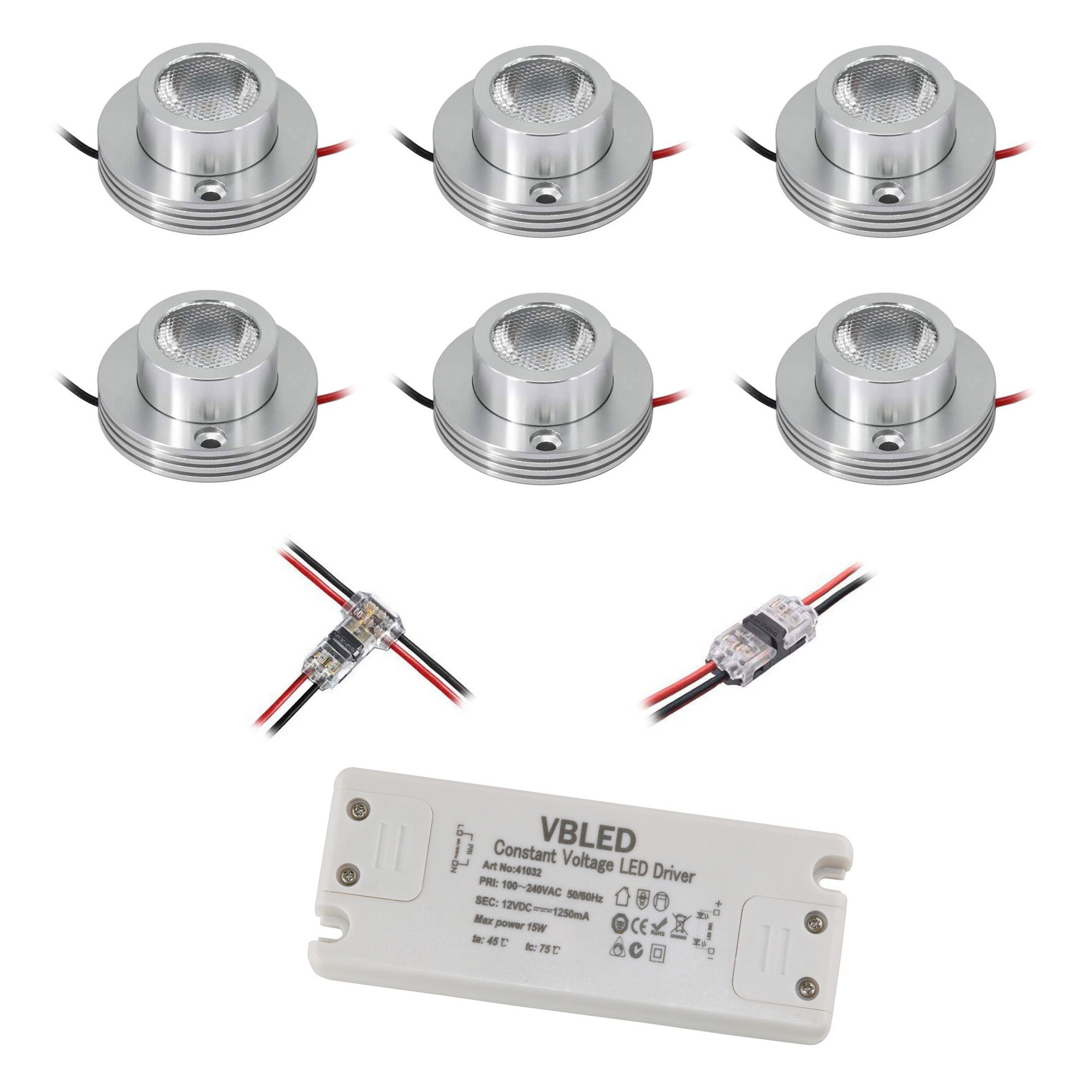 KIT of 6 - 1W LED surface mounted spotlight "CYLINDRO" Ceiling 12VDC 3000K KIT of 6 - 1W LED surface mounted spotlight "CYLINDRO" Ceiling 12VDC 3000K