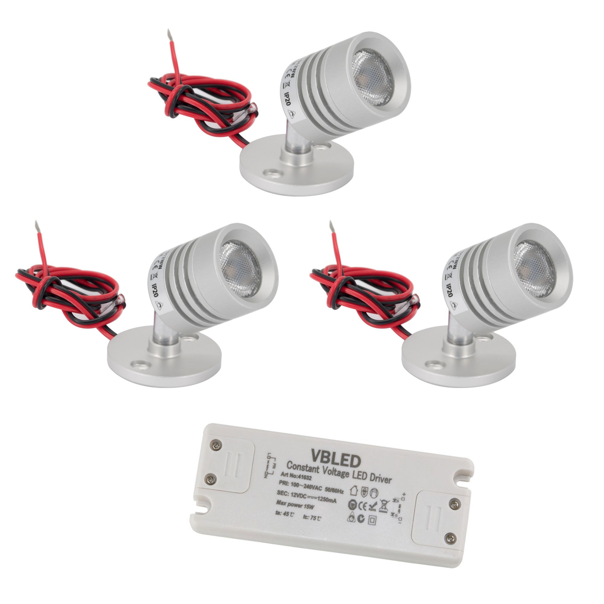3pcs SET Mini LED plafón 12VDC 3W 3000K "ESKINAR" orientable con transformador LED 3pcs SET Mini LED plafón 12VDC 3W 3000K "ESKINAR" orientable con transformador LED