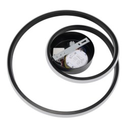 Plafón LED "Doculus" 2 llamas 35W RGBW, redondo, aluminio/negro con mando a distancia por infrarrojos Plafón LED "Doculus" 2 llamas 35W RGBW, redondo, aluminio/negro con mando a distancia por infrarrojos