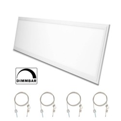 Ultraflache Bauweise LED Panel dimmbar weiß 120 x 30cm, 4000K 36W Inklusive Seilabhängung Set