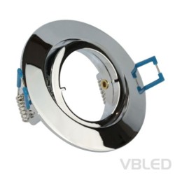 LED montageframe van aluminium - chroom look - rond - glanzend - draaibaar