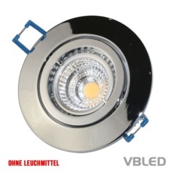 LED montageframe van aluminium - chroom look - rond - glanzend - draaibaar LED montageframe van aluminium - chroom look - rond - glanzend - draaibaar