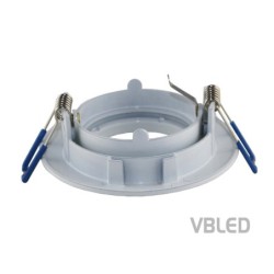 LED Einbaurahmen aus Aluminium - weiße Optik - rund - glänzend - schwenkbar