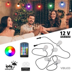 cadena de luces RGBWW de 5 LED con mando a distancia cadena de luces RGBWW de 5 LED con mando a distancia