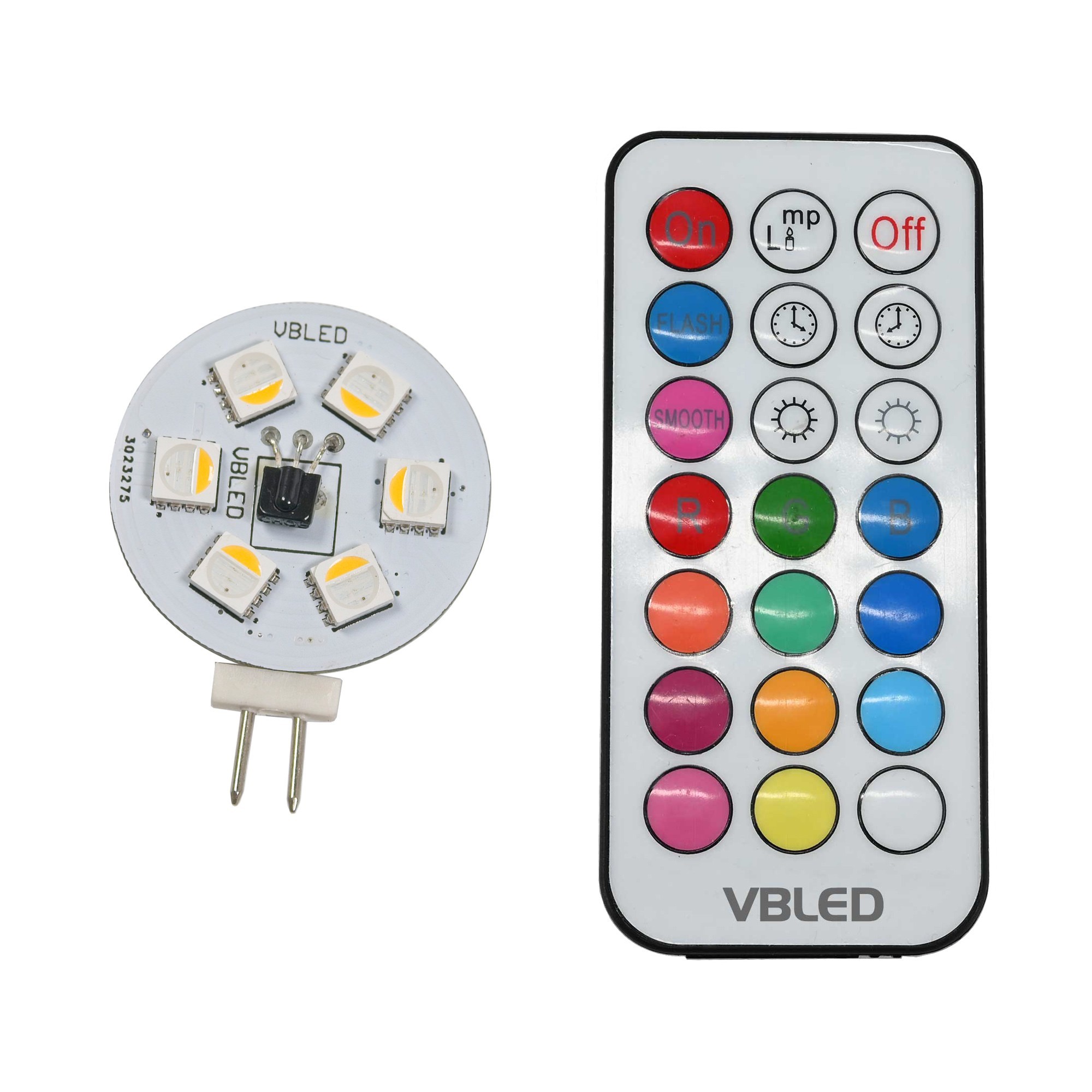LED Leuchtmittel RGB+WW Stiftsockellampe mit IR-Fernbedienung LED Leuchtmittel RGB+WW Stiftsockellampe mit IR-Fernbedienung