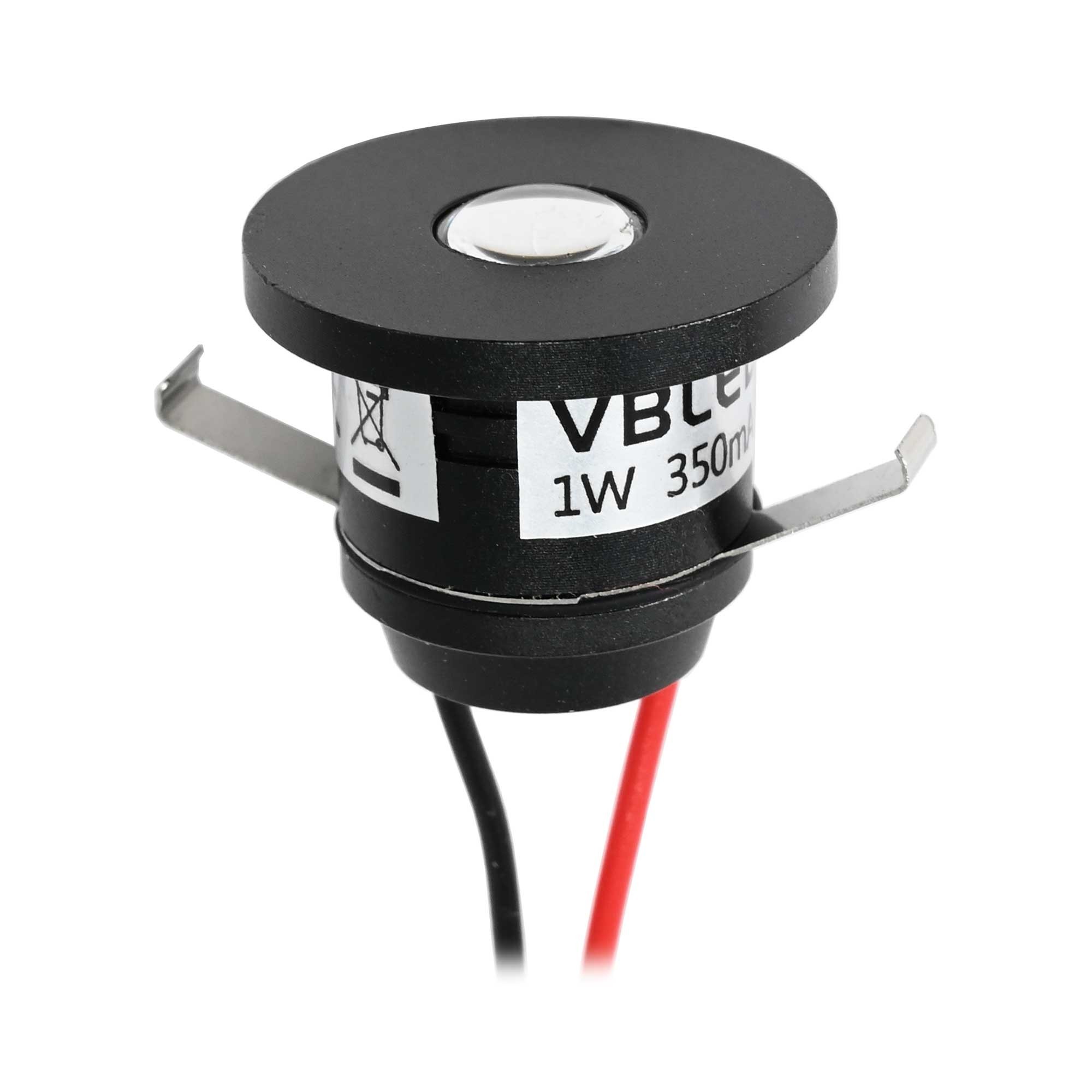 VBLED® 1W LED Mini Einbauspot mini spot Einbaustrahler"ALDYNE" 1W 350mA 3VDC 80lm Schwarz 3000K VBLED® 1W LED Mini Einbauspot mini spot Einbaustrahler"ALDYNE" 1W 350mA 3VDC 80lm Schwarz 3000K