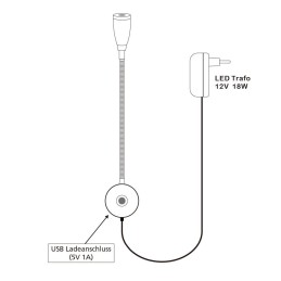 Premium LED wall, bed and reading lamp with gooseneck and USB connection Premium LED wall, bed and reading lamp with gooseneck and USB connection