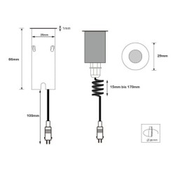 Mini apparecchio LED da incasso a pavimento "Celino" 5-KIT / 12V incl. lampadina (lampadina sostituibile) Mini apparecchio LED da incasso a pavimento "Celino" 5-KIT / 12V incl. lampadina (lampadina sostituibile)