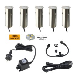 LED Mini Bodeneinbauleuchte "Celino" 5-KIT / 12V  inkl. Leuchtmittel (Leuchtmittel wechselbar) LED Mini Bodeneinbauleuchte "Celino" 5-KIT / 12V  inkl. Leuchtmittel (Leuchtmittel wechselbar)