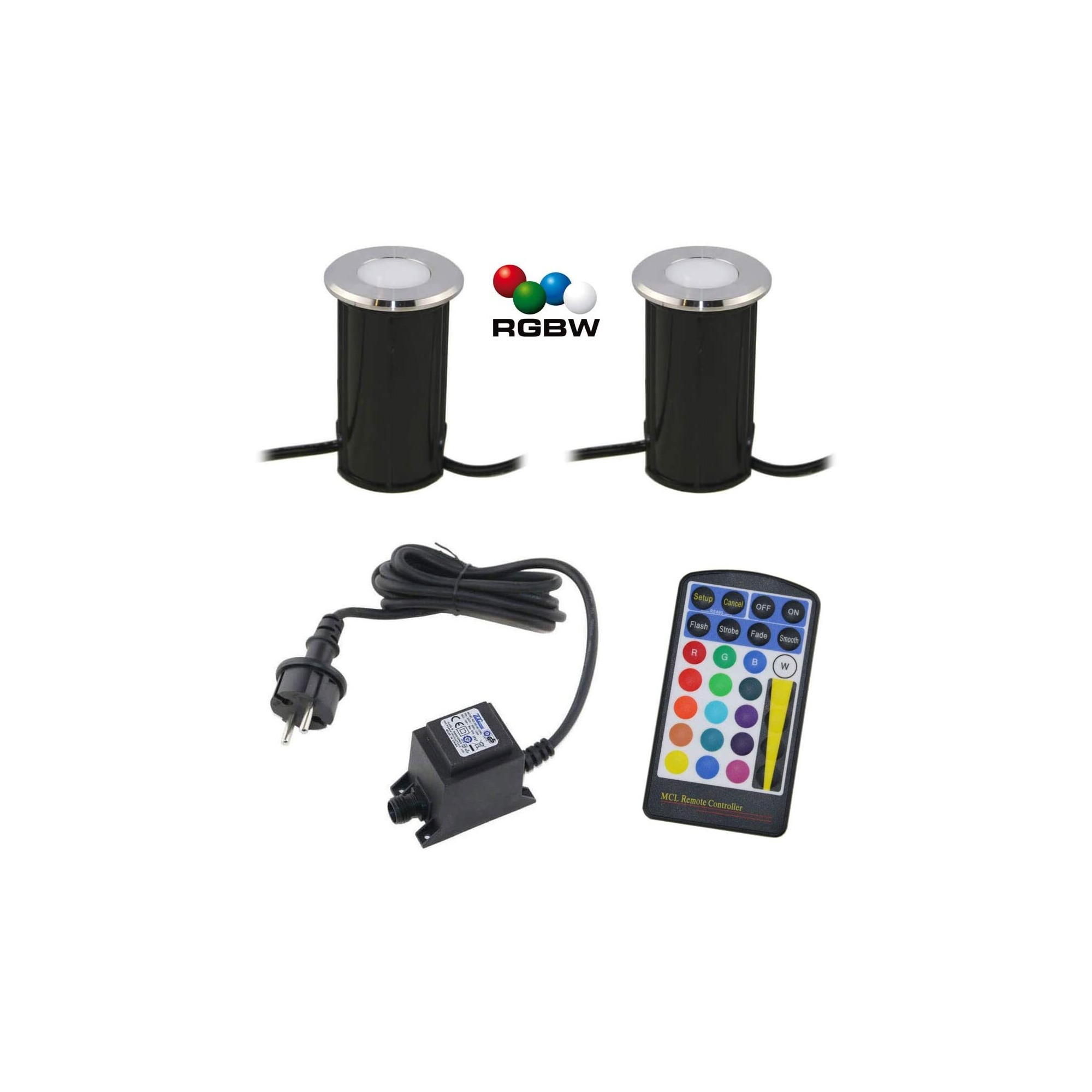 SET van 2 LED vloerinbouwarmaturen "Callis" RGB+warm wit 1W 12V AC/DC SET van 2 LED vloerinbouwarmaturen "Callis" RGB+warm wit 1W 12V AC/DC