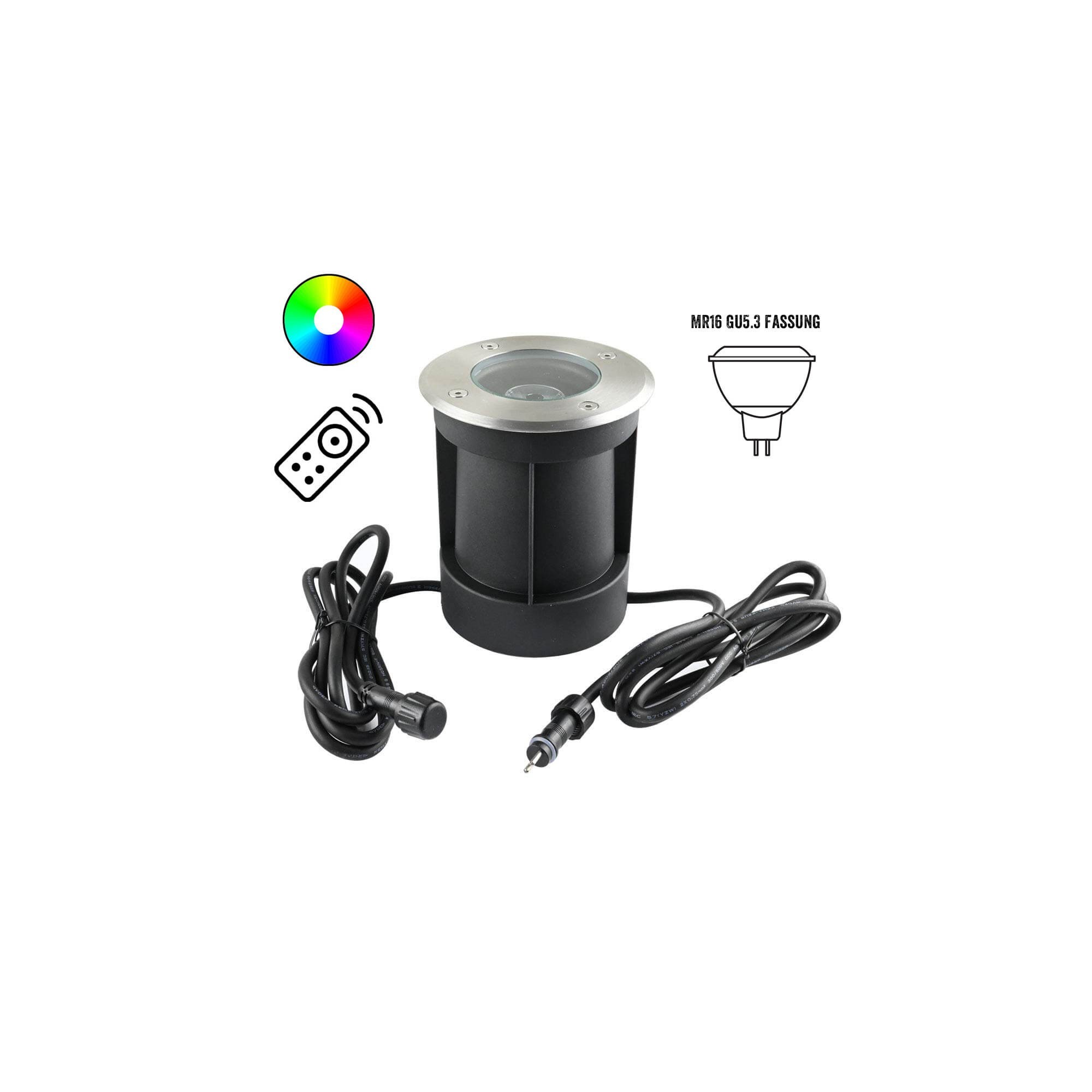 LED vloerinbouwspot 12V AC met 7W LED lamp RGBW LED vloerinbouwspot 12V AC met 7W LED lamp RGBW