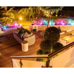 Set de 3 lampes LED pour étang / lumière d'étang de jardin 12V, en acier inoxydable IP68 avec ampoule MR16 RGBW et transformateu Set de 3 lampes LED pour étang / lumière d'étang de jardin 12V, en acier inoxydable IP68 avec ampoule MR16 RGBW et transformateu