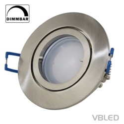 VBLED LED inbouwspot in aluminium - zilver optiek - rond - incl. fitting - 5W - GU10 LED VBLED LED inbouwspot in aluminium - zilver optiek - rond - incl. fitting - 5W - GU10 LED