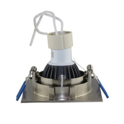 LED inbouwspot / aluminium / zilveren optiek / hoekig / incl. 3,5W LED LED inbouwspot / aluminium / zilveren optiek / hoekig / incl. 3,5W LED