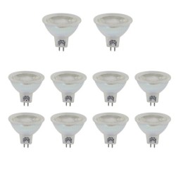 Juego de 10 lámparas LED MR16 GU5.3, regulables, 450LM, 5W reemplazo para lámparas halógenas de 50W, blanco cálido(2900K), 12V A Juego de 10 lámparas LED MR16 GU5.3, regulables, 450LM, 5W reemplazo para lámparas halógenas de 50W, blanco cálido(2900K), 12V A