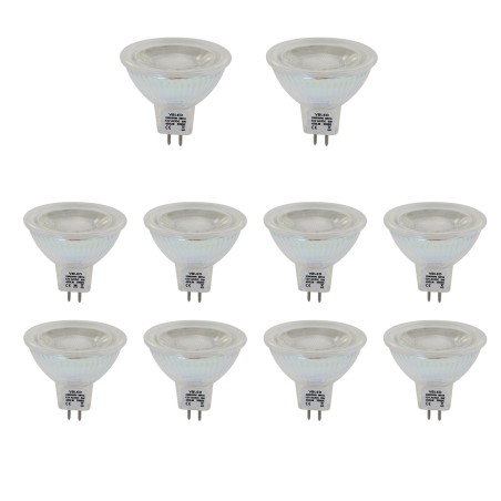 10er-Set MR16 GU5.3 LED Lampen, dimmbar, 450LM, 5W Ersatz für 50W Halogenlampen, Warmweiß(2900K), 12V AC/DC