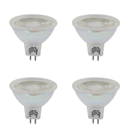 Set van 4 MR16 GU5.3 LED lampen, 450LM, 5W vervanging voor 50W halogeenlampen, warm wit (2900K), niet dimbaar