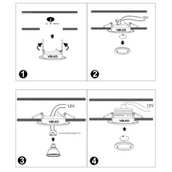 LED recessed spotlight set with 7W RGB+W illuminant LED recessed spotlight set with 7W RGB+W illuminant