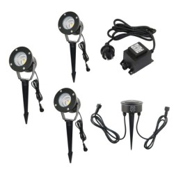 3er-set 10W warmweiß Gartenstrahler IP68 wasserdicht+Dämmerungs-Schalter
