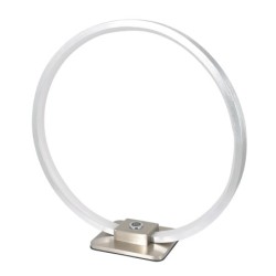 Decorative LED table lamp ring shape, à 28cm, 15W 3000K 430lm 300°, aluminium, silver