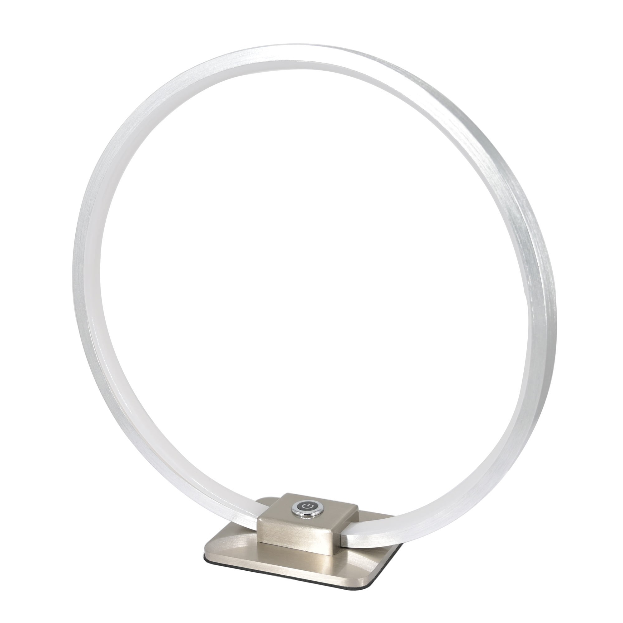 Decorative LED table lamp ring shape, à 28cm, 15W 3000K 430lm 300°, aluminium, silver Decorative LED table lamp ring shape, à 28cm, 15W 3000K 430lm 300°, aluminium, silver
