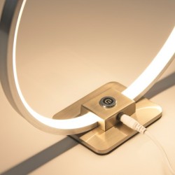 Decoratieve LED tafellamp ringvorm, Ø 28cm, 15W 3000K 430lm 300°, aluminium, zilver Decoratieve LED tafellamp ringvorm, Ø 28cm, 15W 3000K 430lm 300°, aluminium, zilver